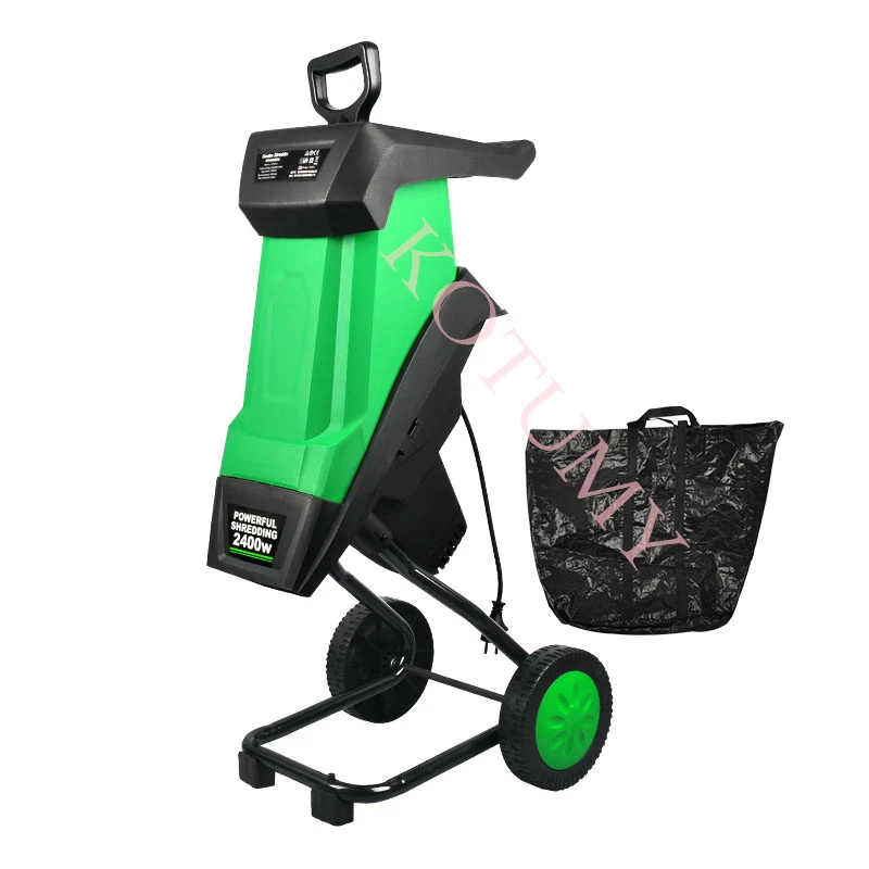 2400W Electric Branch Shredder Garden Shredder 50L Large Capacity Tree Leaf Wood Branch Crusher