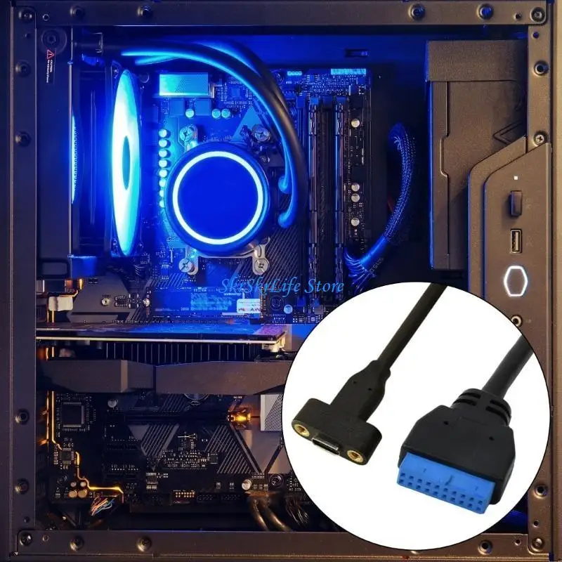 

E65E USB C Женский до IDC20P Женский кабель адаптера 20PIN Удлинительный кабель 5 Гбит / с.