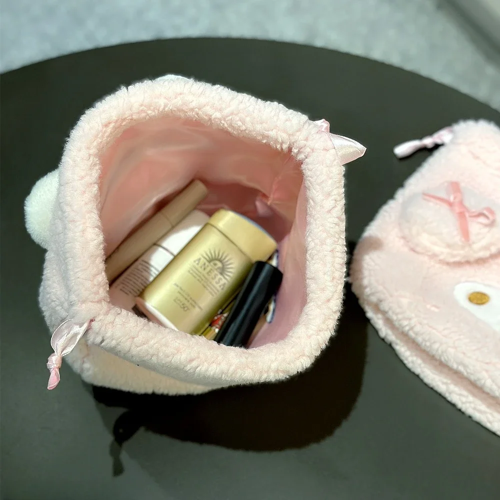 카와이 일본식 드로스트링 백 마이 멜로디 러블리 플러시 백 화장품 보관 가방 여행용 보관 가방 동전 지갑