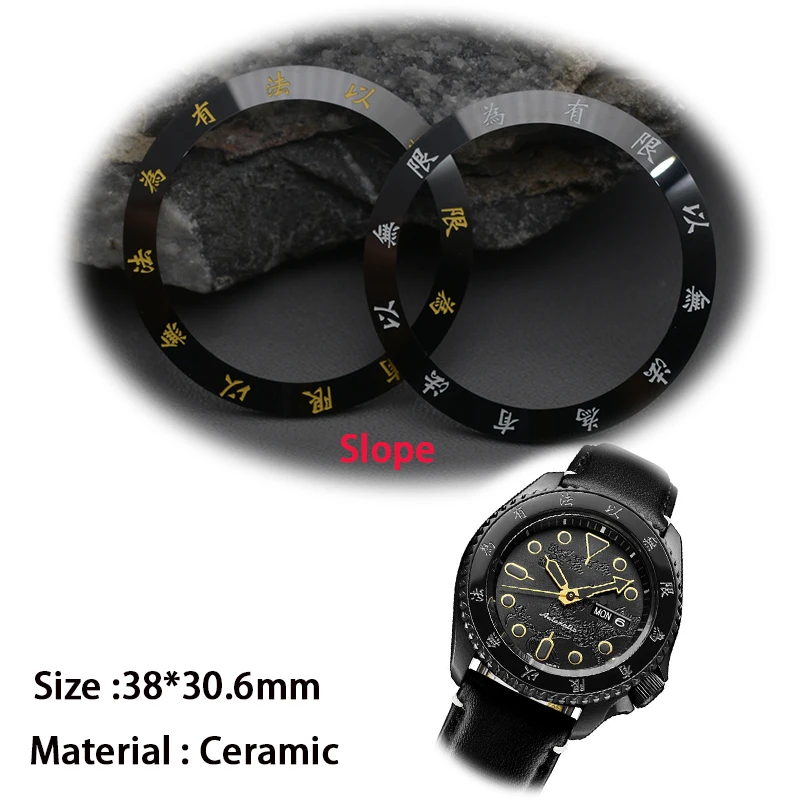 38mm*30.6mm Watch Ceramic Bezel Insert Fit SKX007 SKX009 Tuna Canned Diving Turtle GMT SUB YACHT-MASTER Men's Watch Case Repair