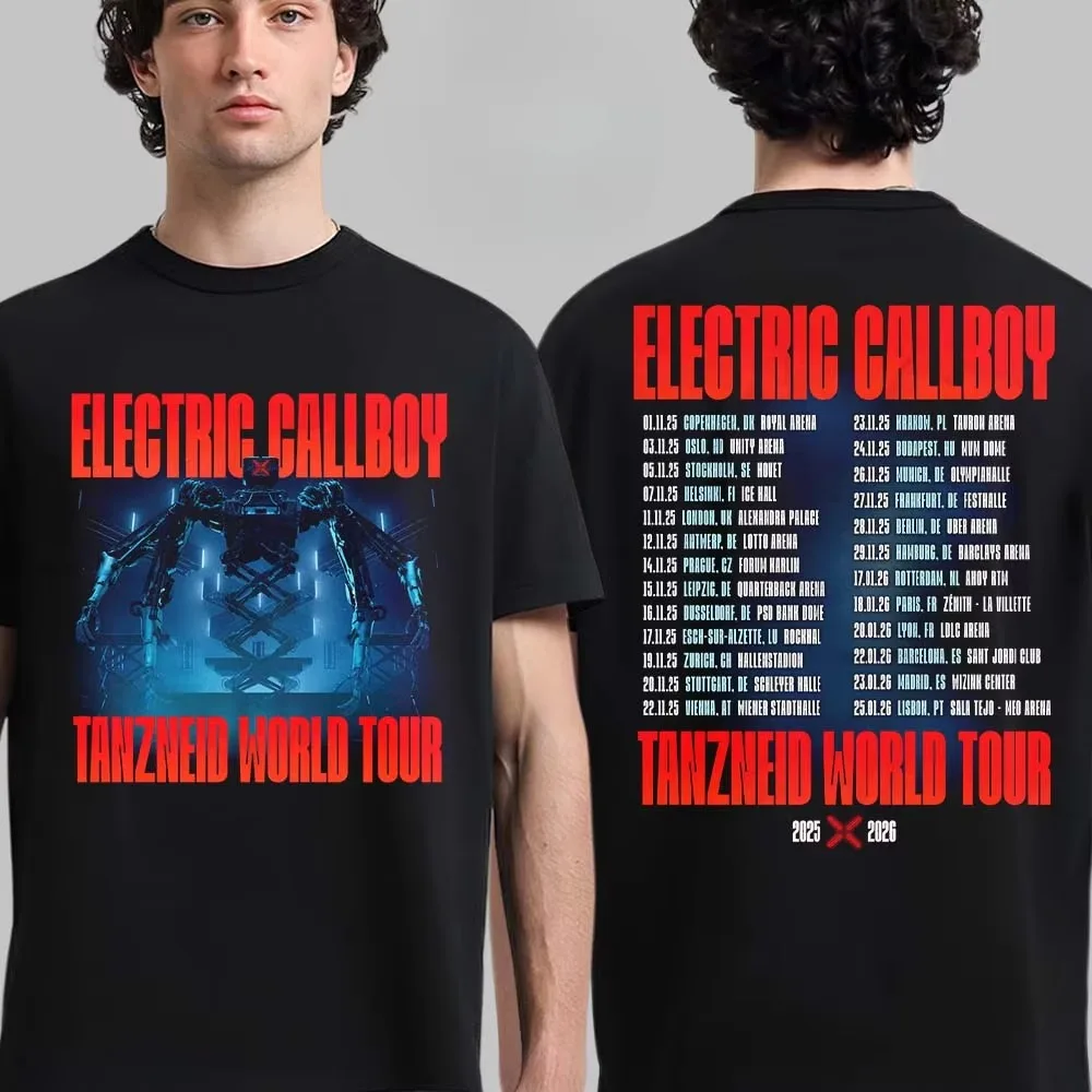 Tanzneid World Tour Tech Mech Electric Callboy Band Graphic T-Shirt Cotton Men Women Streetwear Tee