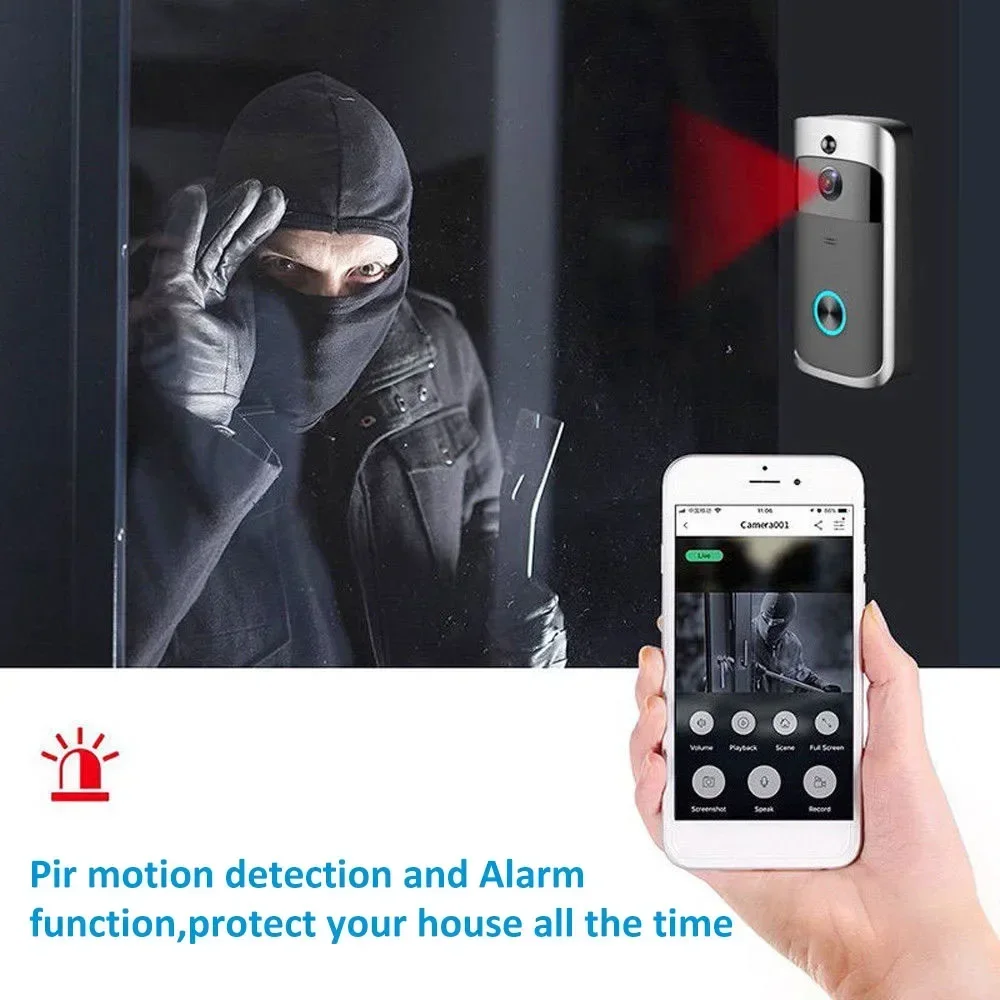 720P HD Smart Home Wireless WIFI doorbell Camera Security Video Intercom IR Night Vision AC Battery Operated House Doorbell New view 6