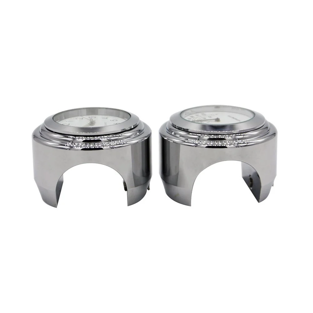 

2Pcs 22-25mm Motorcycle Handlebar Clock Thermometer Aluminum Anti-Rust Waterproof Universal Fit Motorcycle Clock