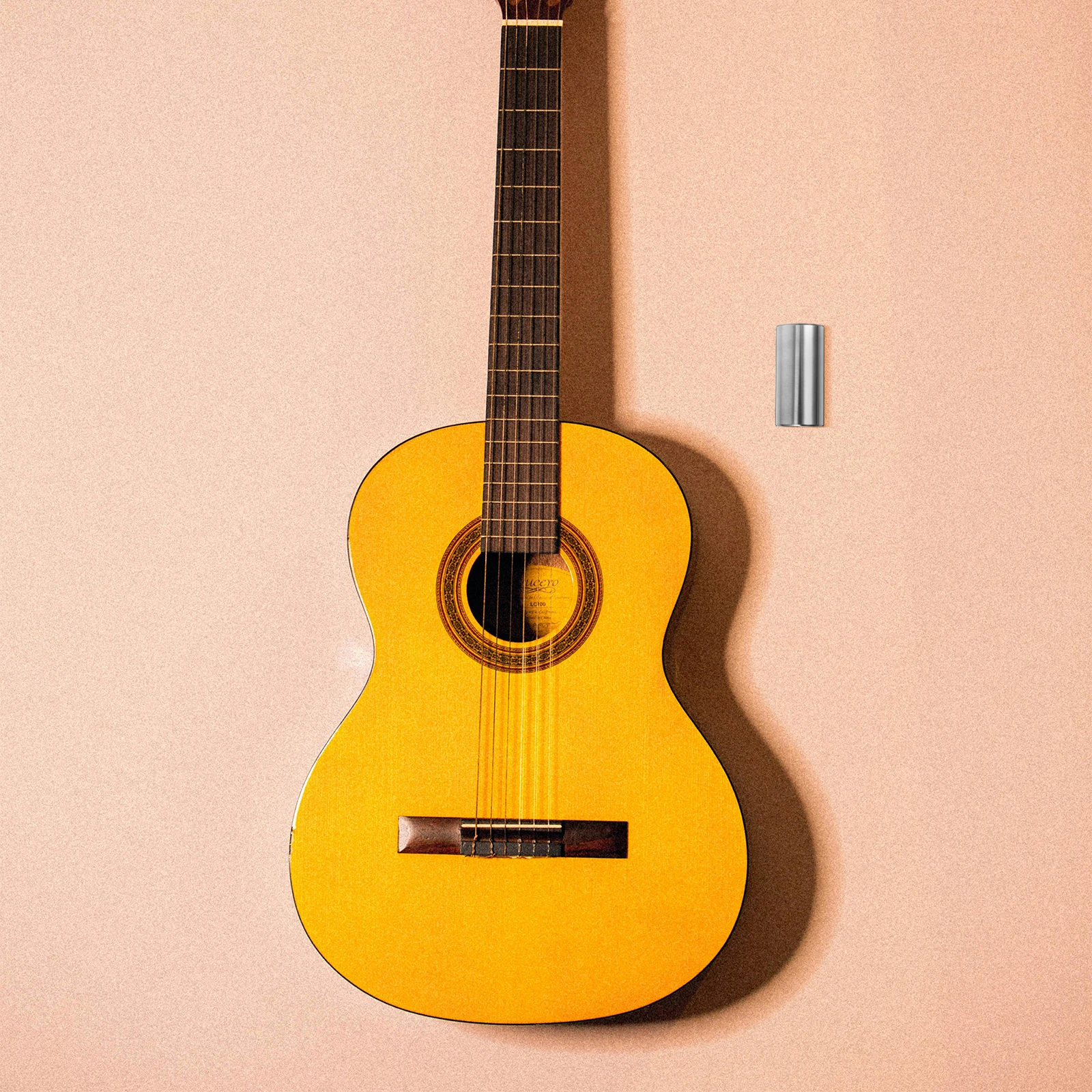 

2pcs Guitar Slide Stainless Steel Medium Bottleneck Glass Standard Copper Pipe Durable Long Life Clear Bright for Professional