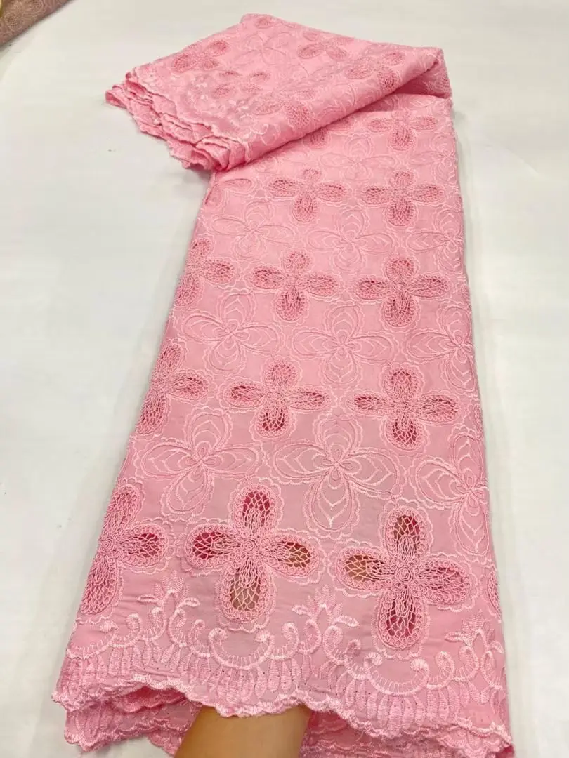 

2025 Nigerian High-Quality Tulle Lace Fabric for Sewing Wedding Party Dress Chiffon Guipure Embroidery Cotton 5Yard JL516