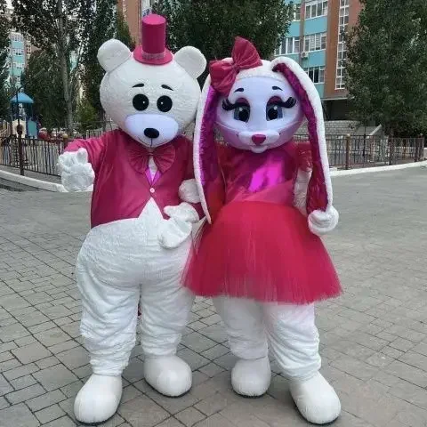 Disfraz de Pareja de Osos y Conejos de Disney, Disfraz de Rosa Roja para Celebridades de Internet, Disfraz de Actuación para Hombres y Mujeres, Disfraz COS para Adultos