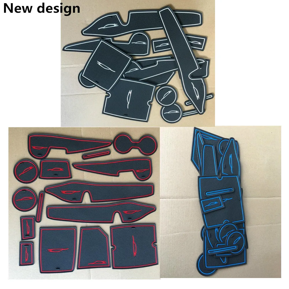 

Hot Car Groove Gate Slot Armrest Storage Rubber Non-Slip Mat Door Pad/Cup Lamp 13pcs/Set For Toyota Corolla Altis 2014 2015 2016