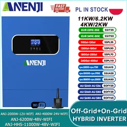 11KW 6.2KW 5KW 4KW 2KW Hybrid Solar Inverter 48V 24V With 60A 100A 160A MPPT Charge Controller 220V  with WIFI Support BMS