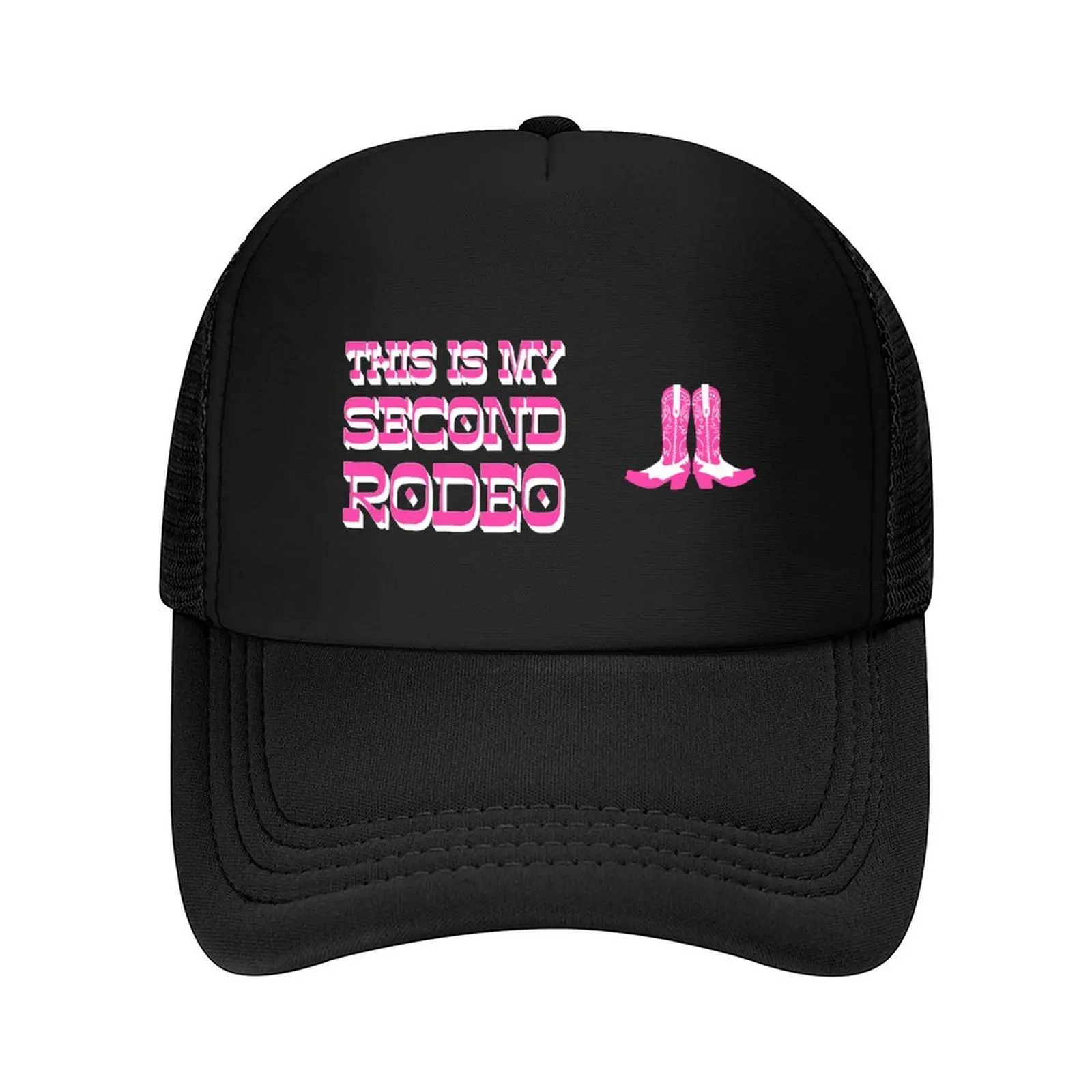

This is my second rodeo (pink, black and white old west letters) Baseball Cap Luxury Cap Sunscreen Ball Cap Caps Women Men's
