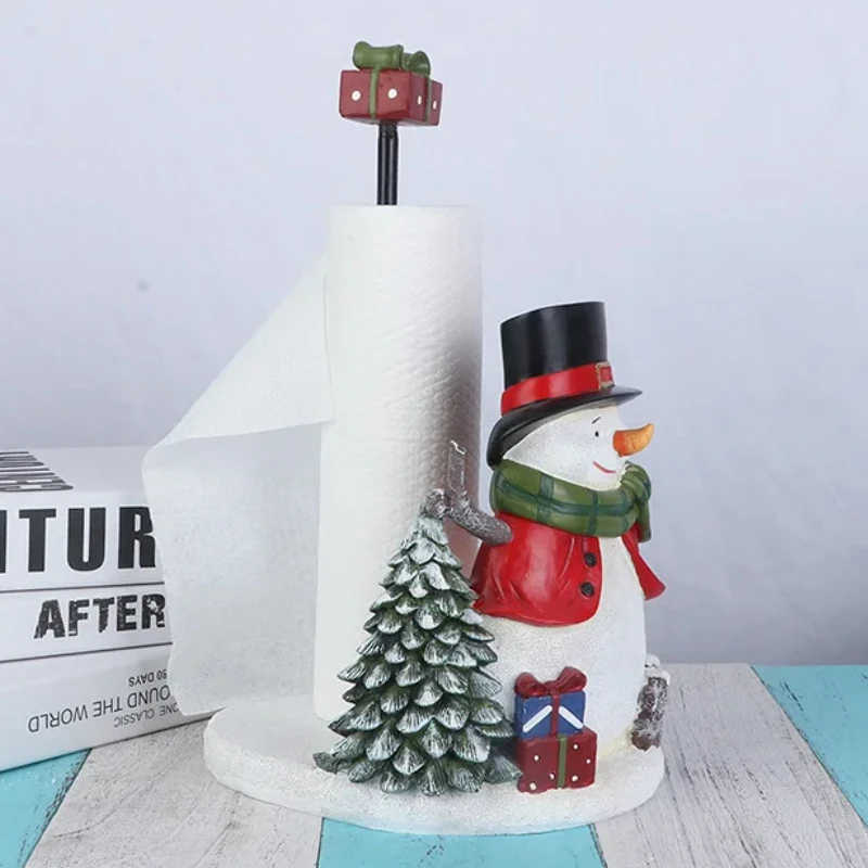 

Europe Christmas Decor Miniatures Action Figure Table Decoration Home Figurines Resin Santa Claus Snowma Paper Towel Holder New