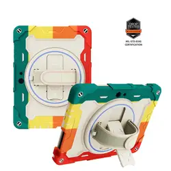 360 Rotating Case For Microsoft Surface Go 1 2 3 Cover Kids Safe PC Silicon Shockproof Hand Strap Stand Tablet Shell Funda Capa