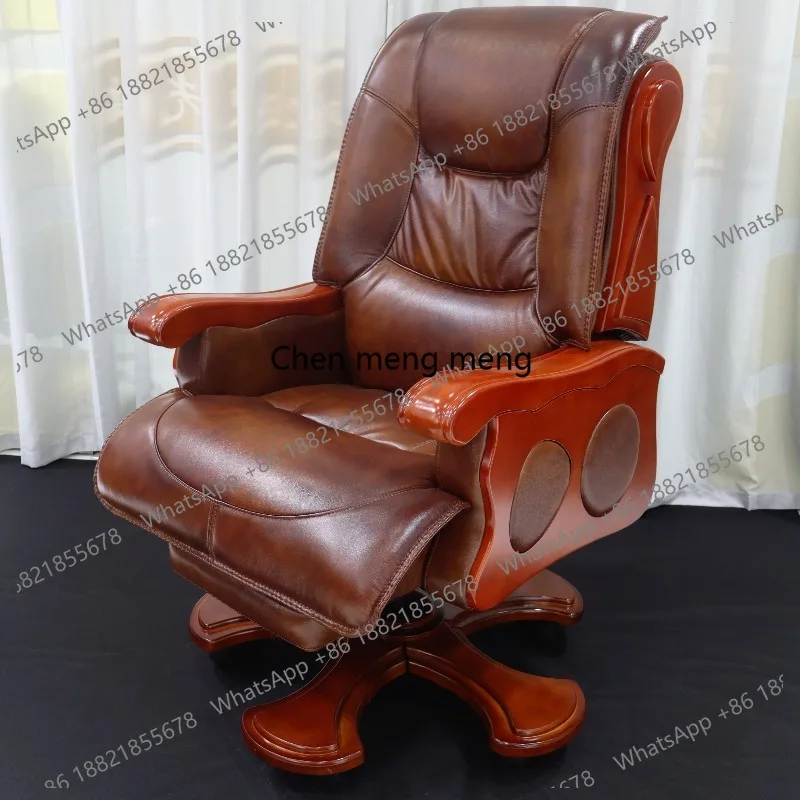 

Leather boss, office chair reclining massage, business boss, brown luxury comfortable seat