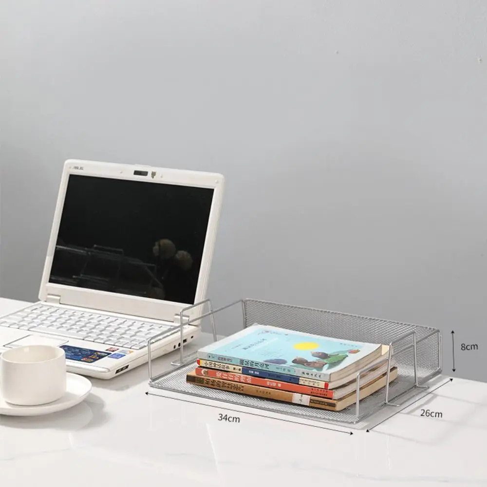 Single Layer File Storage Rack a4 Space Saving Letter Tray Organizer Stackable Durable Desktop Document Shelf Newspaper