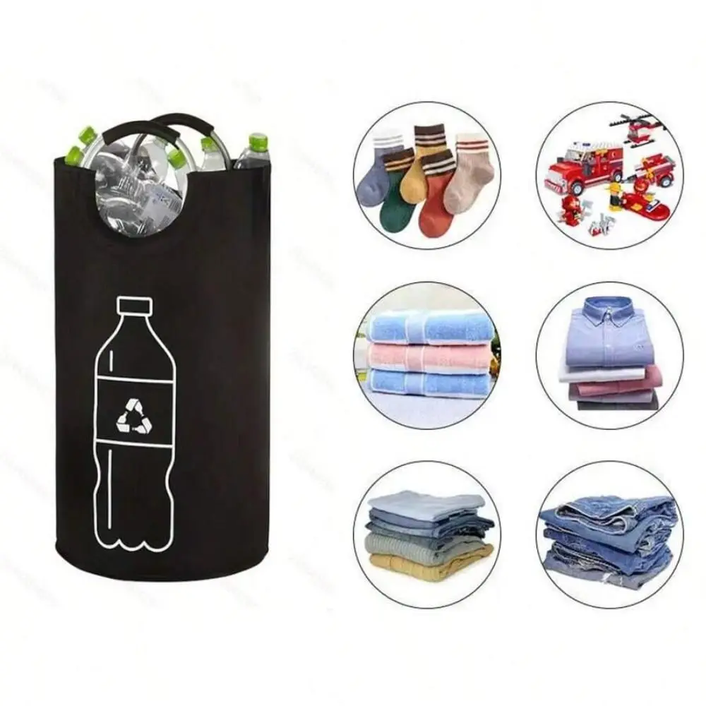 Cesto de Lixo Extra Grande para Reciclagem, em Tecido Não Tecido, com Alça de Alumínio, Dobrável e Impermeável, para Organização de Lixo na Cozinha