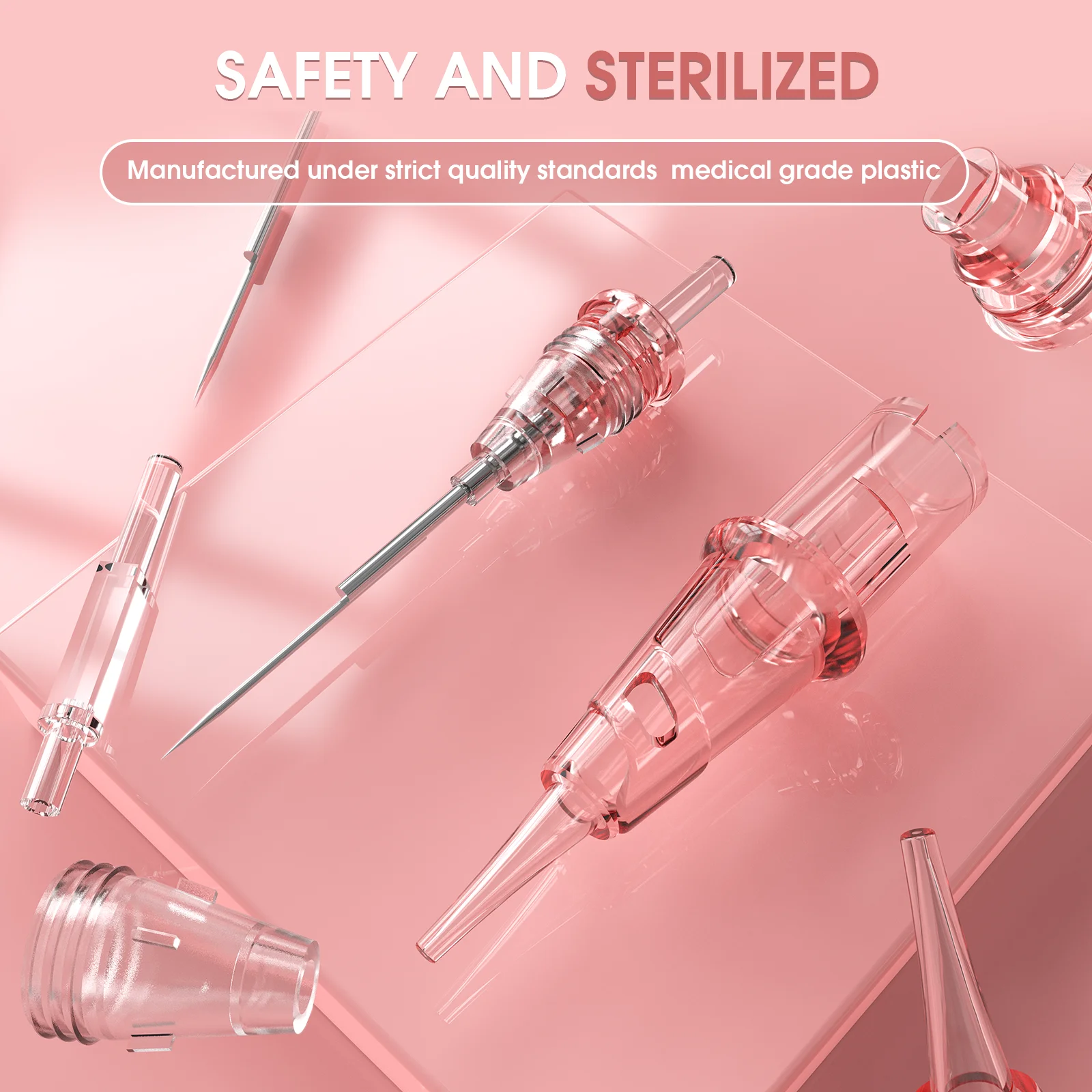 20 Pcs PINKI PMU Tattoo Cartridge Needles for Permanent Makeup Microblading Rotary Tattoo Pen Machine