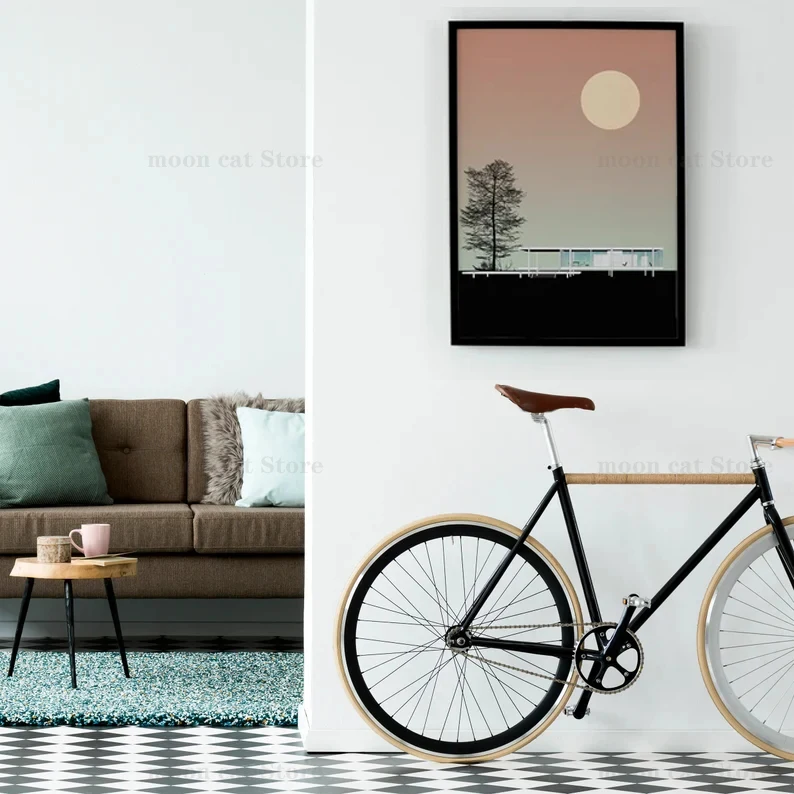 Le Corbusier الحديثة شروق الشمس العمارة باوهاوس الحد الأدنى الفن نمط مجردة ملصق حائط لوح رسم صور ديكور المنزل #5