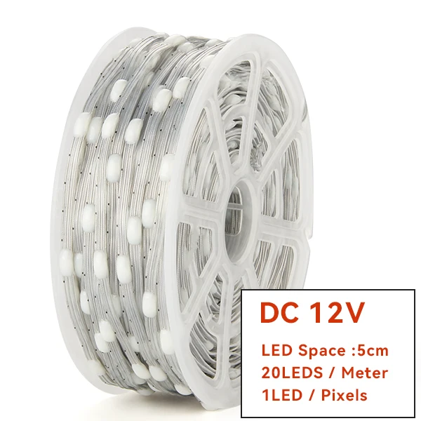 KTRLIGHT DC5V/12V 1,5 cm-10 cm Pitch 3Pin Klarer Draht WS2811 LED-Samen-Pixel-Lichterkette RGB IC adressierbar Vollfarbe IP68 8