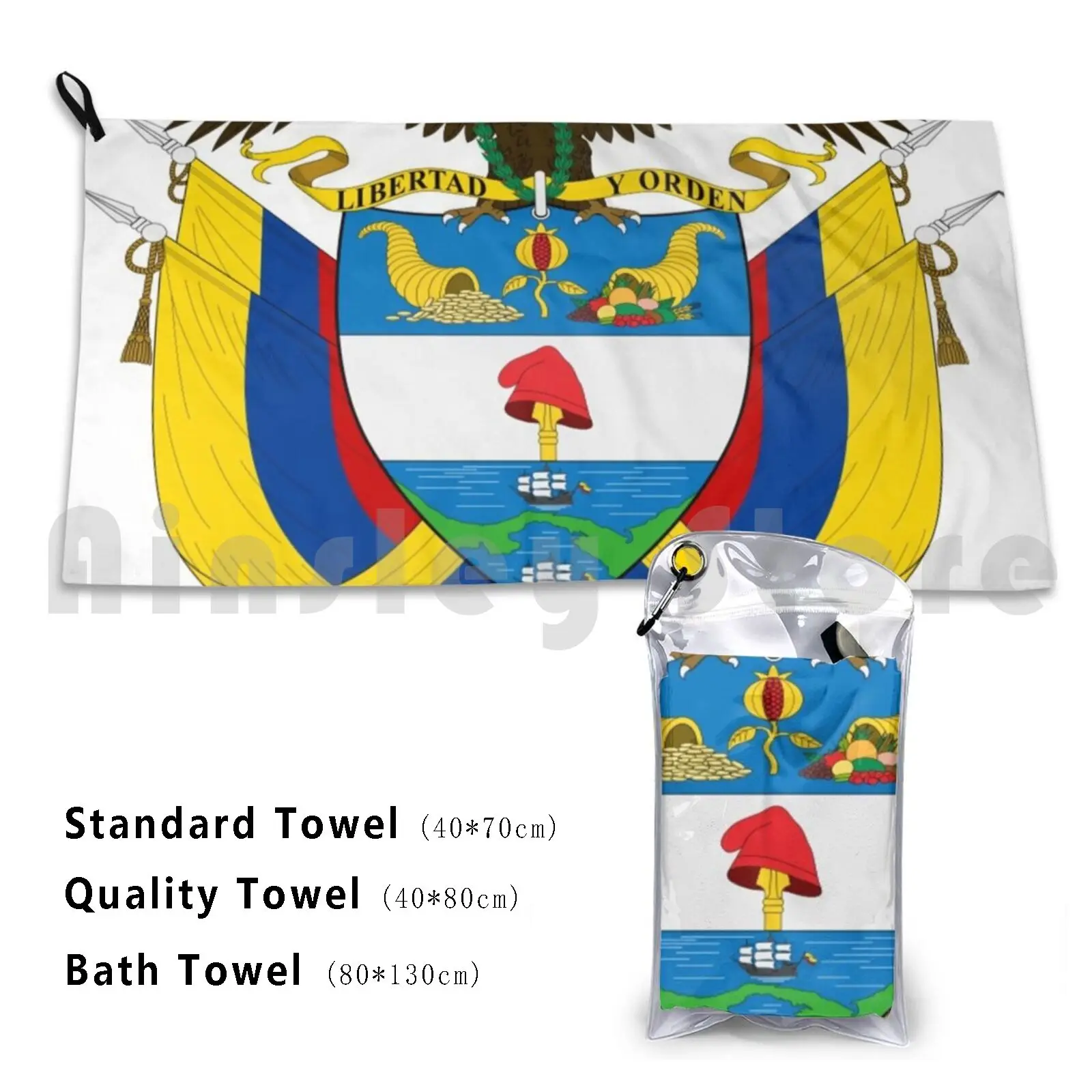 Colombia Custom Towel Bath Towel Aline Top Shower Flag Flags World Country Countries Europe Asia Africa