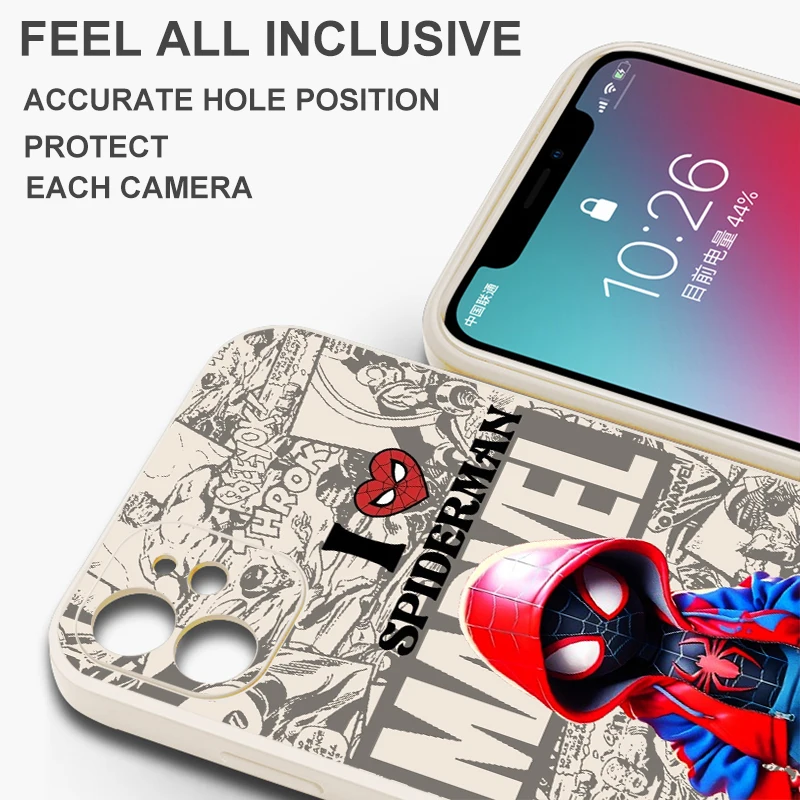 Marvel Spider Man Cartoon For Xiaomi POCO X5 X4 X3 Pro NFC F5 F4 F3 Pro GT M4 M3 Pro 5G Phone Case Coque Liquid Silicone Shell