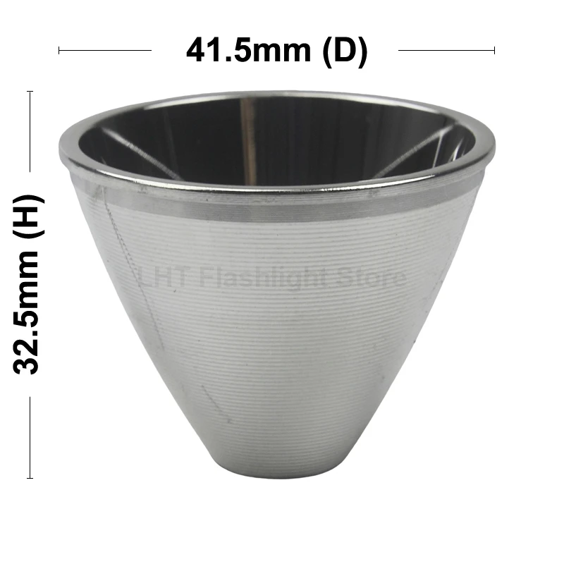 41.5mm (D) x 32.5mm (H) SMO Aluminum Reflector for 7070 LED Flashlight DIY Lamp Cup