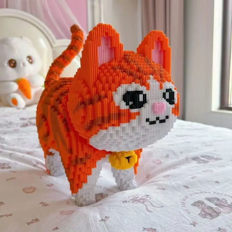 

New Super Cute Orange Cat Building Blocks with High Beauty and Three Dimensional Assembly Toys for Children's Birthday Gifts