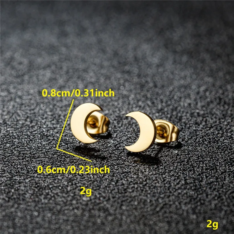 4Pairs Small Geometric Stainless Steel Stud Earrings Set