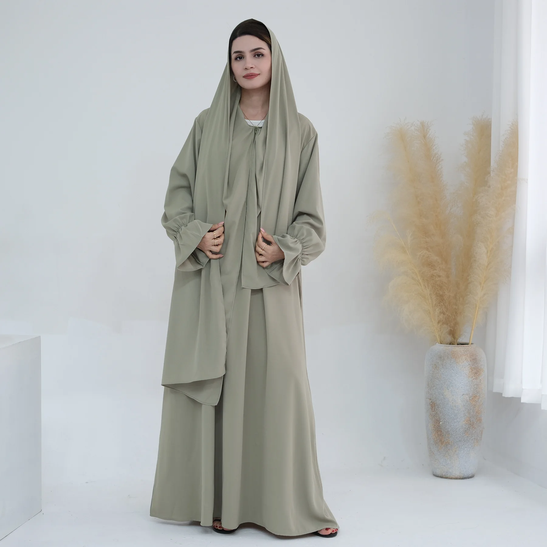 

Muslim Women Prayer Dress Eid Djellaba Ramadan Dubai Abaya Hooded Robe Hijab Kaftan Islam Clothing Turkey Caftan Jalabiya Gown