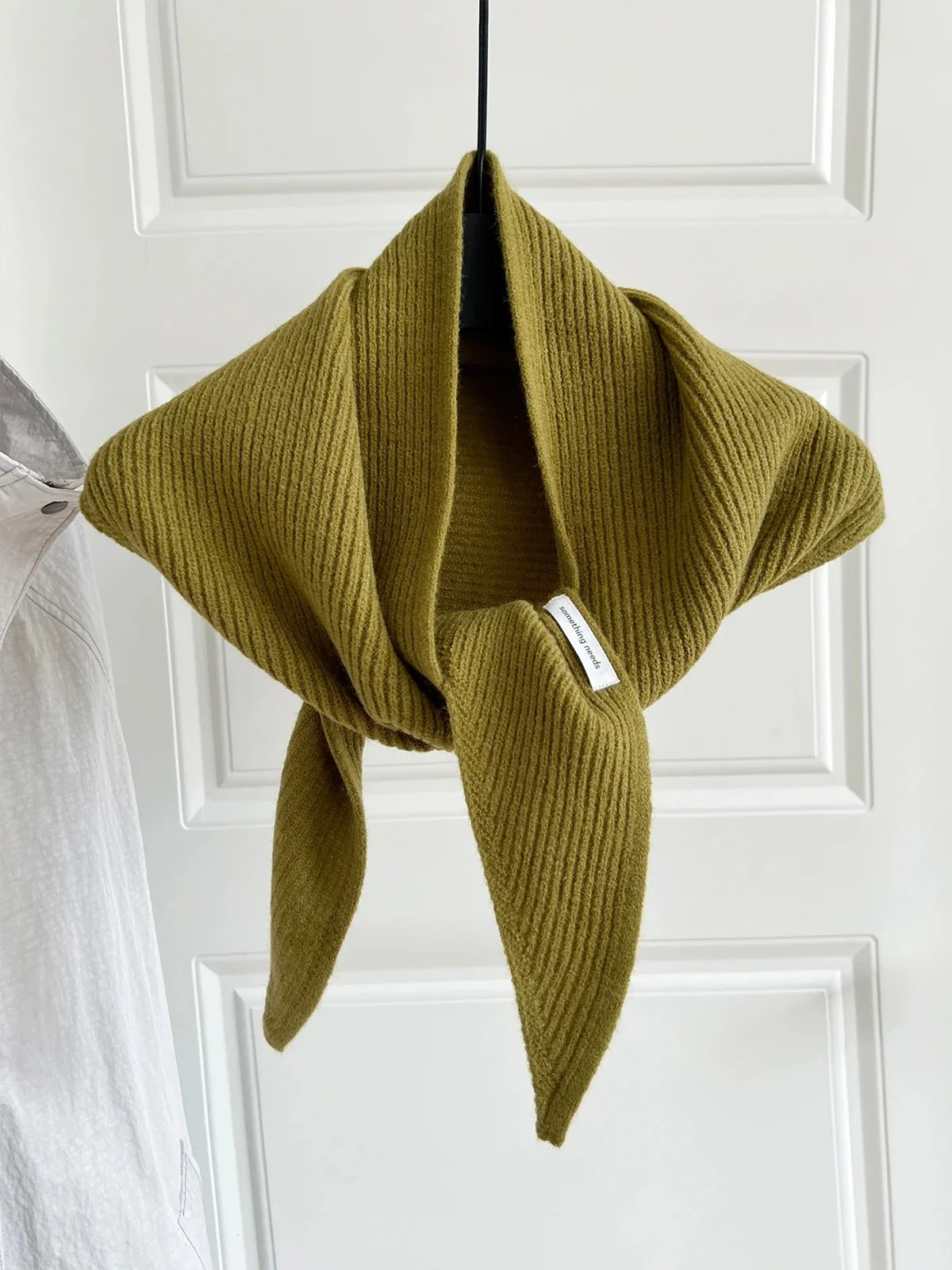 في المئة الصوف مثلث وشاح الشتاء الدفء شال متماسكة التفاف الرقبة غطاء الكتف لينة خفيفة الوزن الإكسسوارات #3