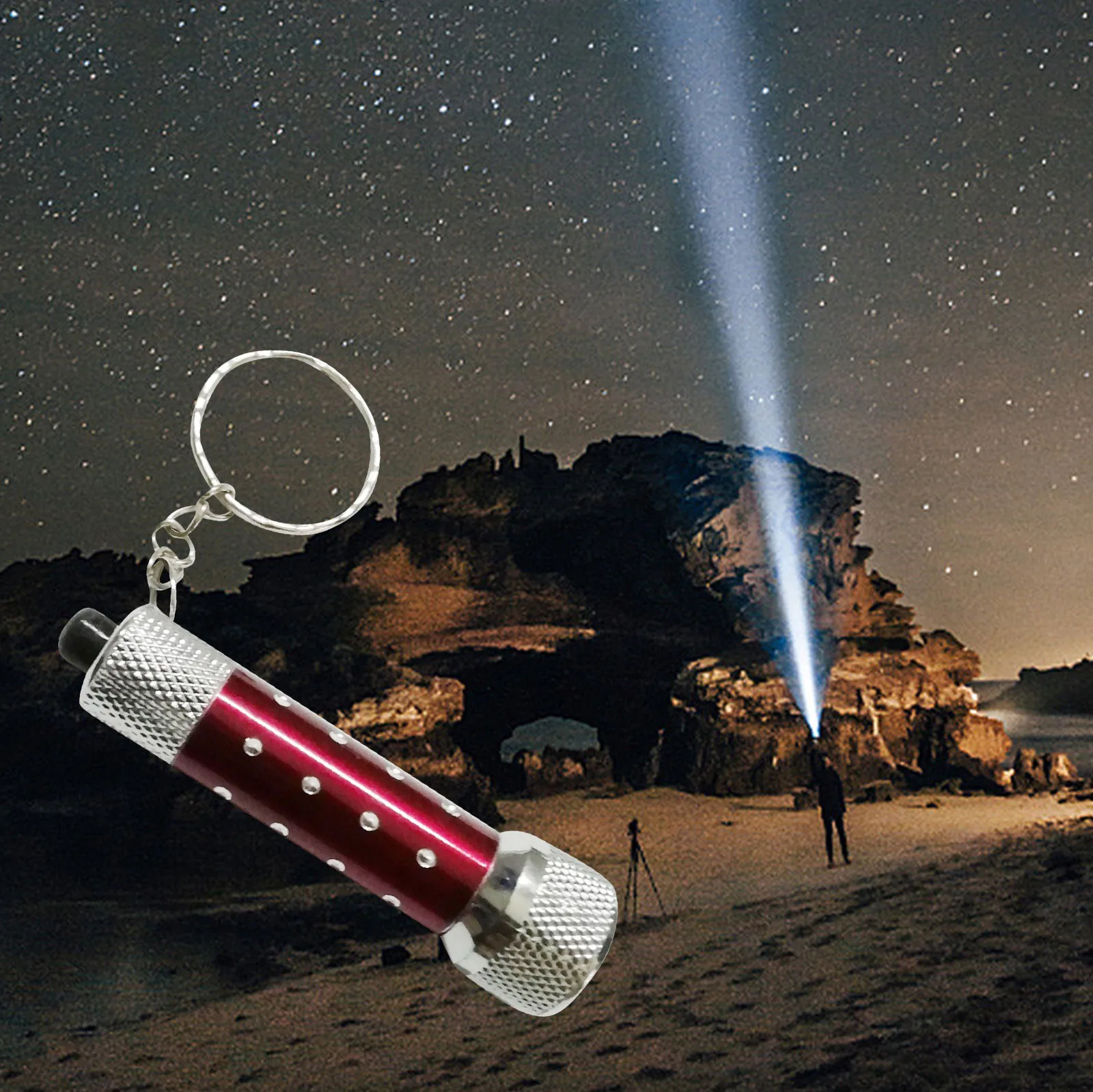 Super Bright 5led Flashlight With Multiple Colors Keychain Keyring For Outdoor Lighting Mini Flashlight Keychain