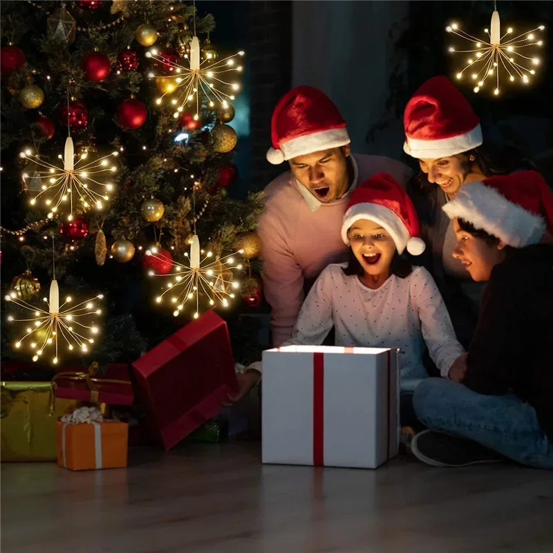 LED Firework String Light Fairy Stars Copper Wire 25 LEDs Christmas Home Decoration Party Wedding Garden Battery Powered DIY