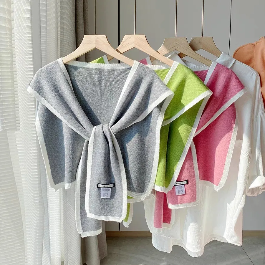 

Korean Style Knitted Shawls Woman Luxury Summer Air Conditioner Warm Thin Scarf Women Luxury Designer Scarf Hijabs for Woman