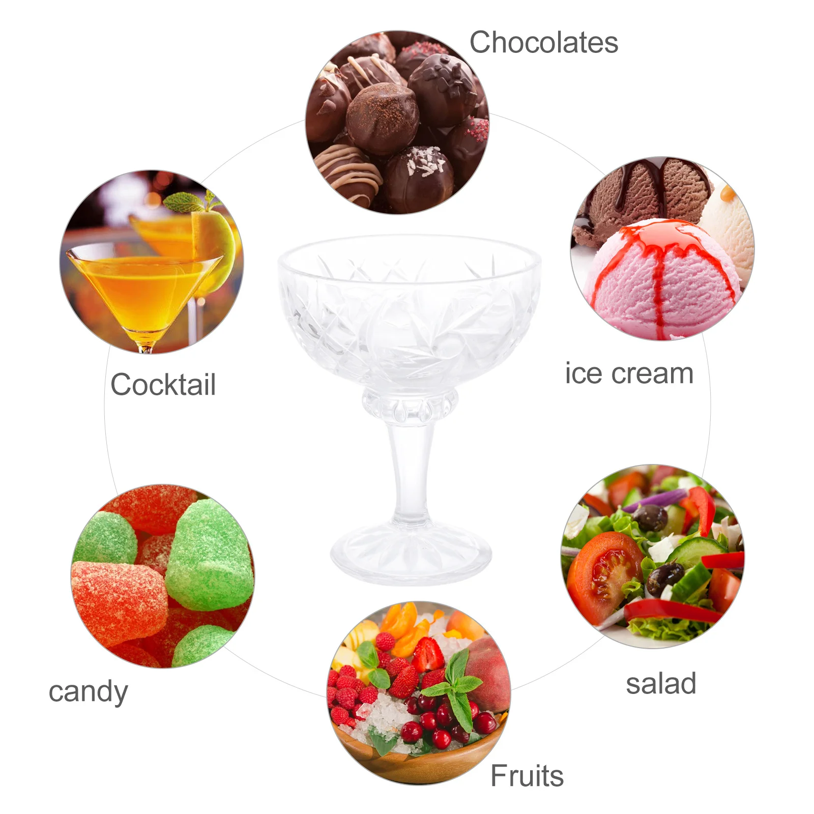 

2 шт., десертные чашки для мороженого, классические стеклянные бокалы, прозрачные чашки для дня рождения, свадебный подарок, десертный бокал