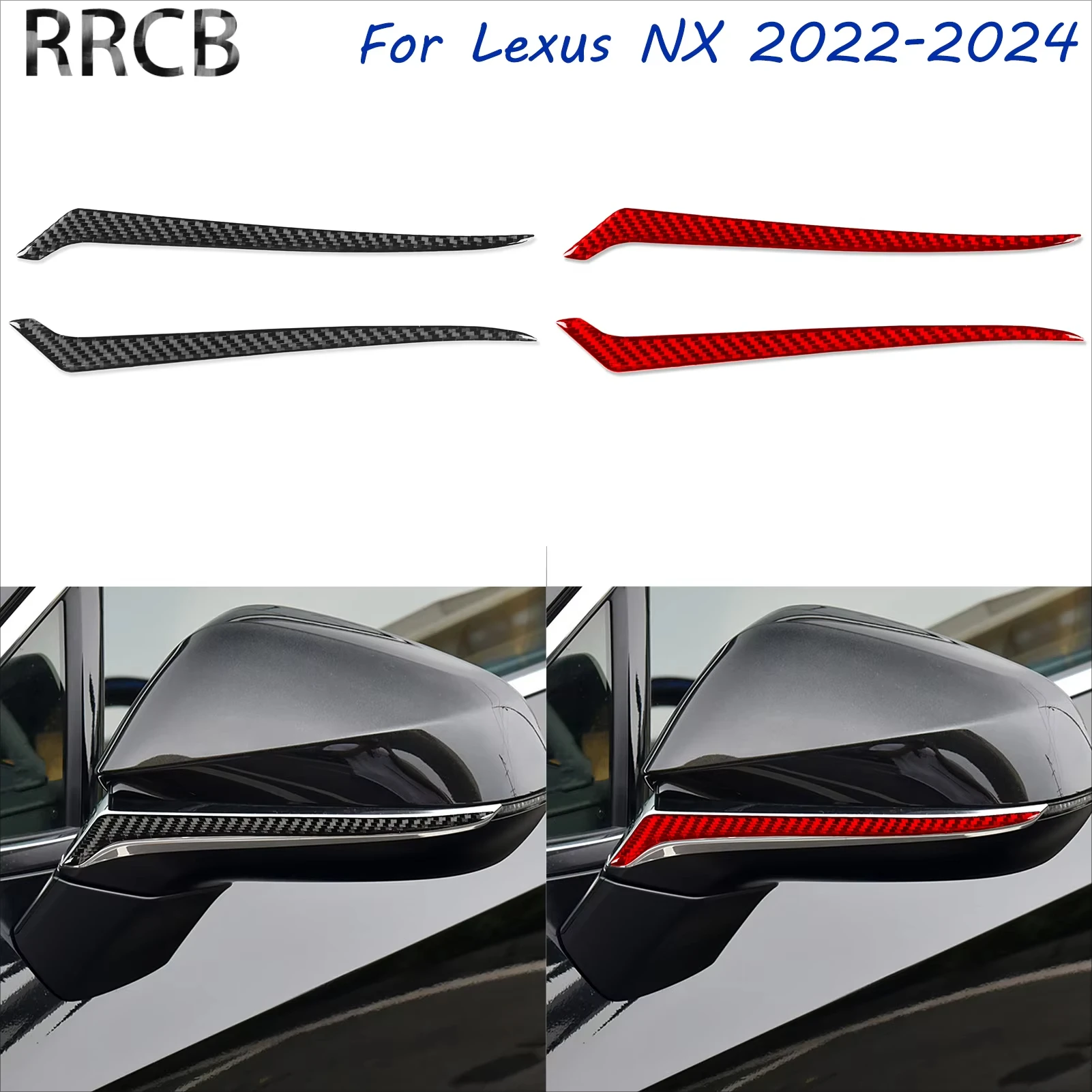 

For Lexus NX 250 350H 450H 2022-2024 Carbon Fiber Side Rearview Mirrors Car Interior Accessories Decorative Stickers Auto Trim