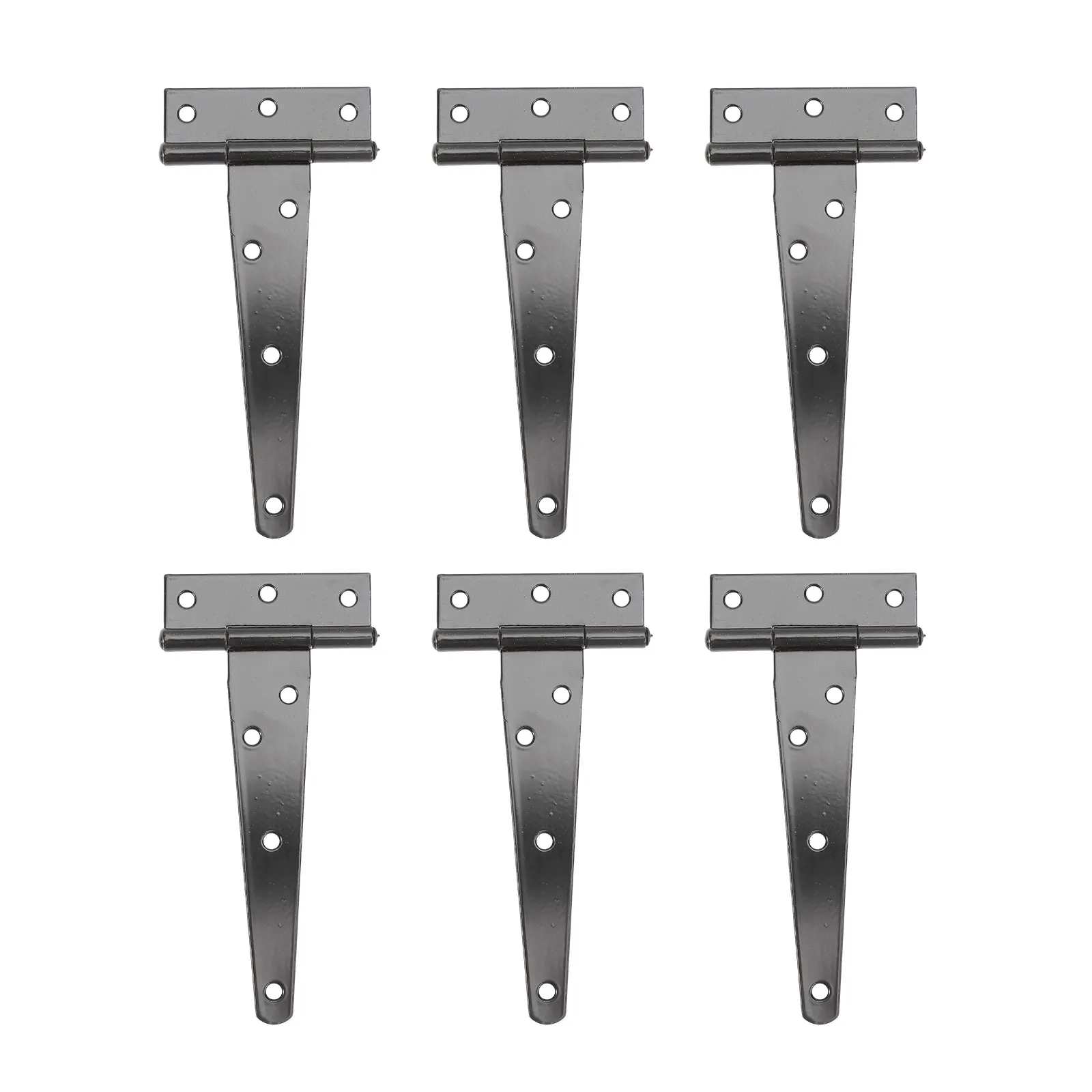 

6PCS T Shape Hinges Black Galvanized Heavy Duty Furniture 5Inches Door Cabinet Gate Hinges Long Service Life Easy Install