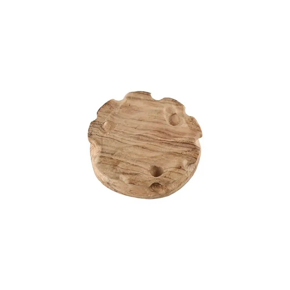 Taburete de madera, Base redonda de madera, figuritas naturales Vintage, soporte estable, Tiendas de Pedestal de madera maciza de Redwood