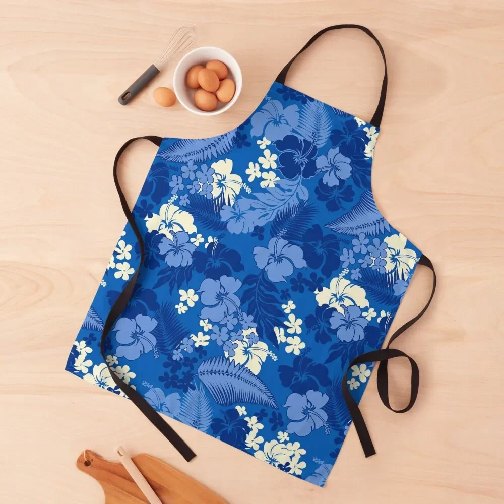 

Kona Bay Hawaiian Hibiscus Aloha Shirt Print - Royal Blue Apron For Hairdresser Kitchenware Apron