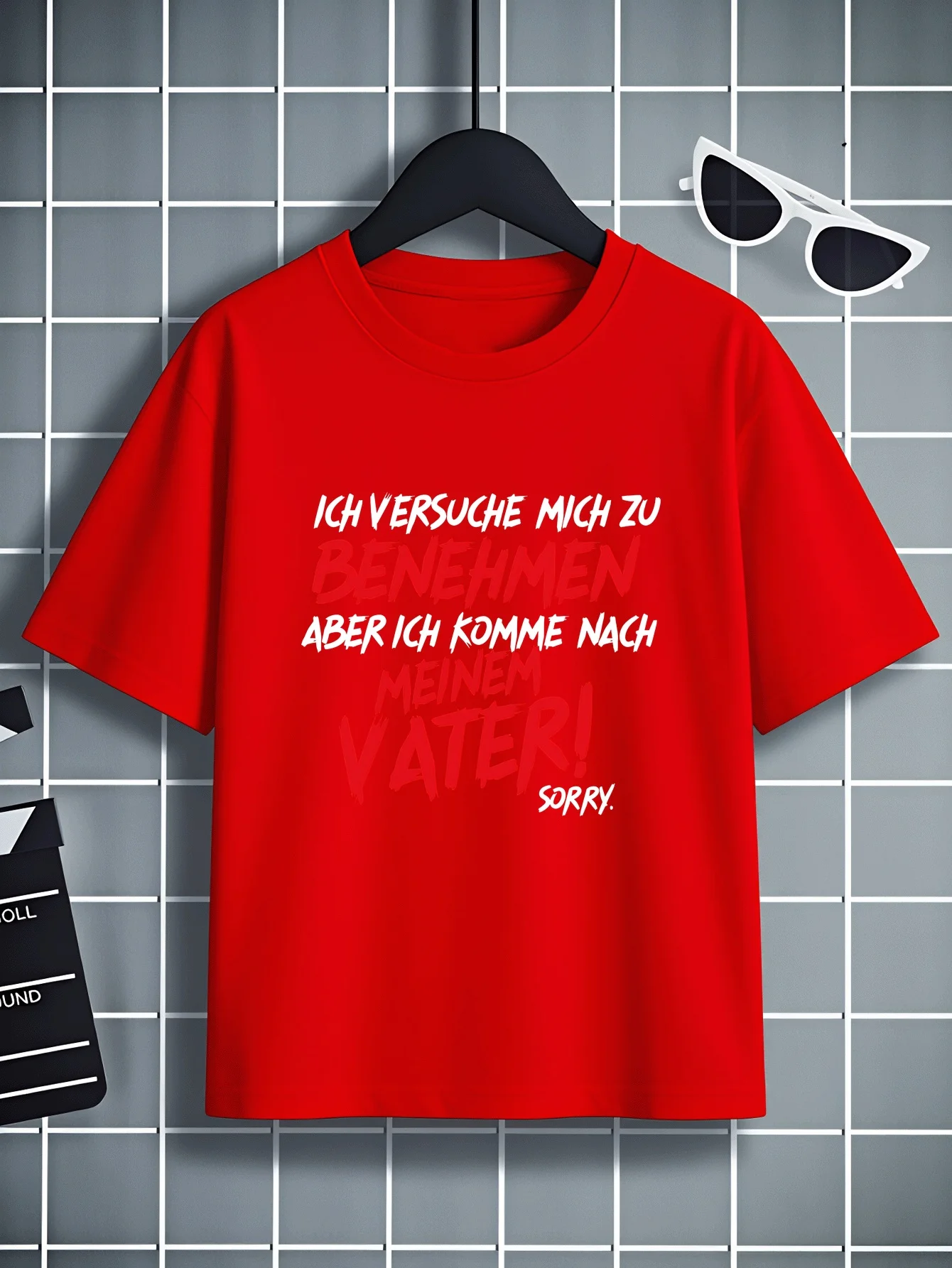 I Am Working Hard To Showcase Fun Patterns for Children Summer Street Round Neck T-shirt Casual Fashionable Parent-child Outfit
