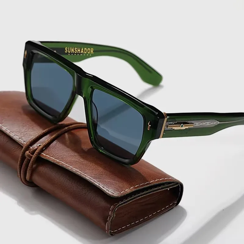 Kacamata hitam pelat buatan tangan untuk pria dan wanita kacamata hitam UV400 berkendara luar ruangan trendi kacamata hitam UV pantai perjalanan kualitas terbaik