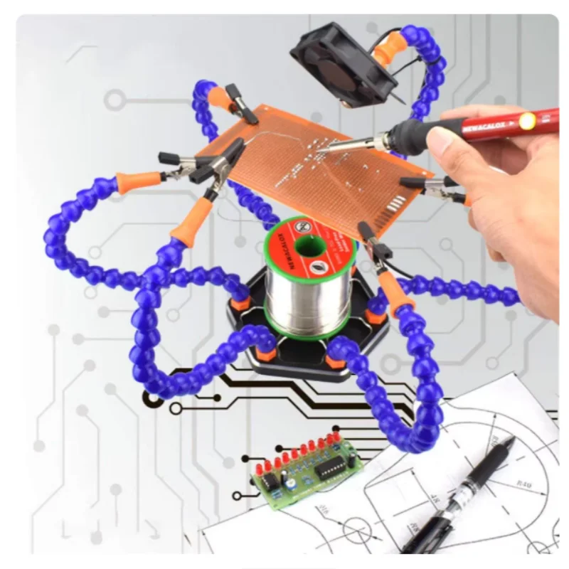 Six Claw Multi functional Aluminum Alloy Welding Platform Aircraft Model Accessories XT60 Flight Control FPV6 Claw Welding Platf