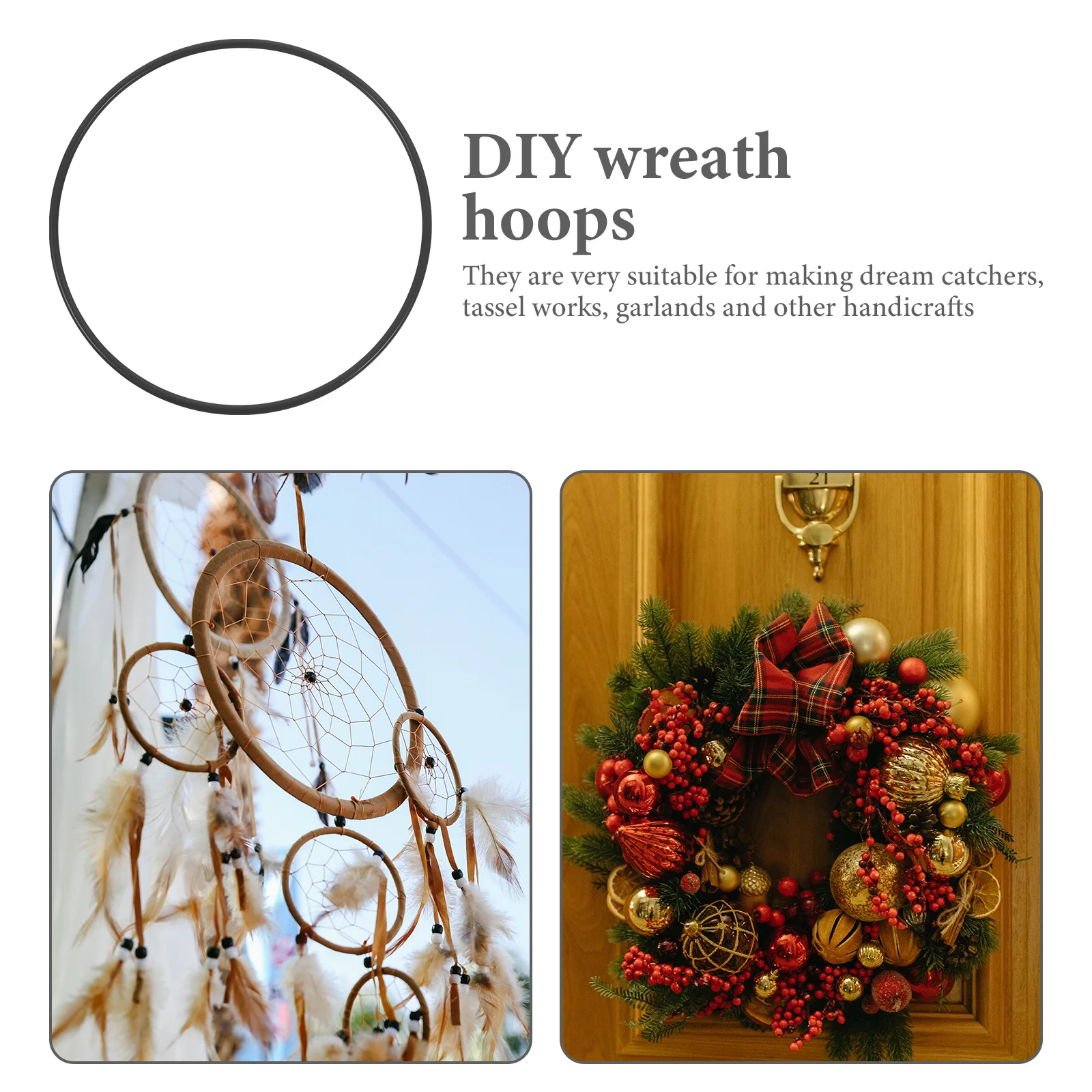 

10Pcs Iron Rings for Dream Catcher DIY Wreath Frames Metal Hoops Macrame Rings for Crafts Iron Hoops Macrame Supplies