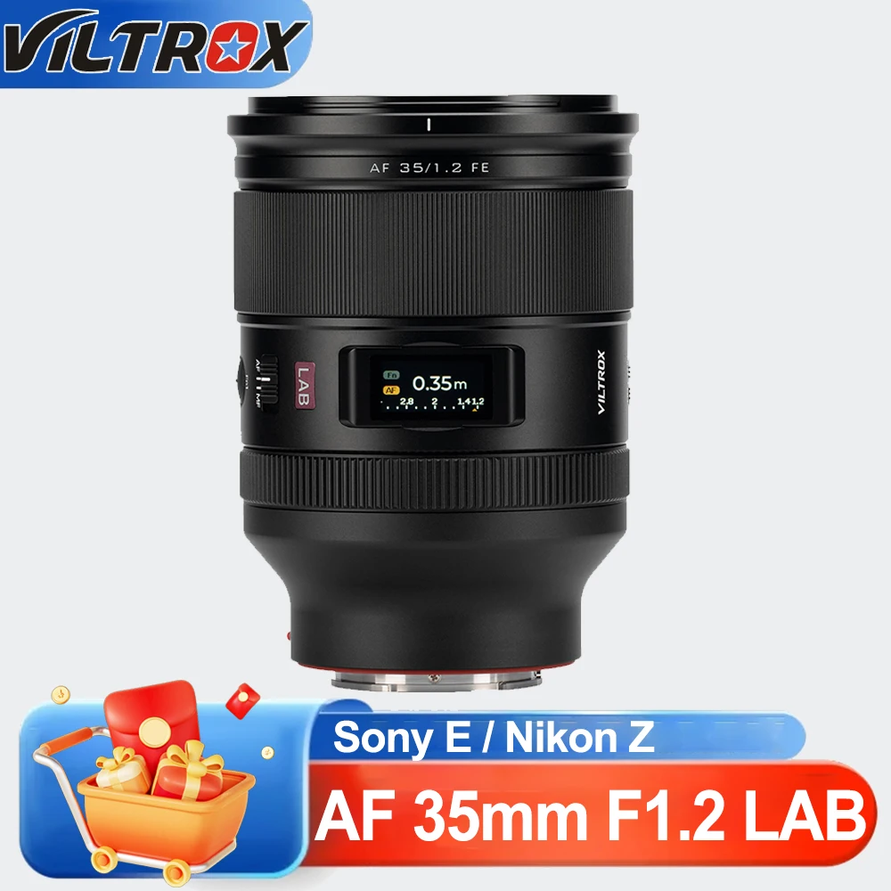 

Объектив Viltrox AF 35mm F1.2 LAB для беззеркальных камер с автофокусом, полнокадровый, для Sony E, Nikon Z-Mount, A7 III, A7S III, A7R II