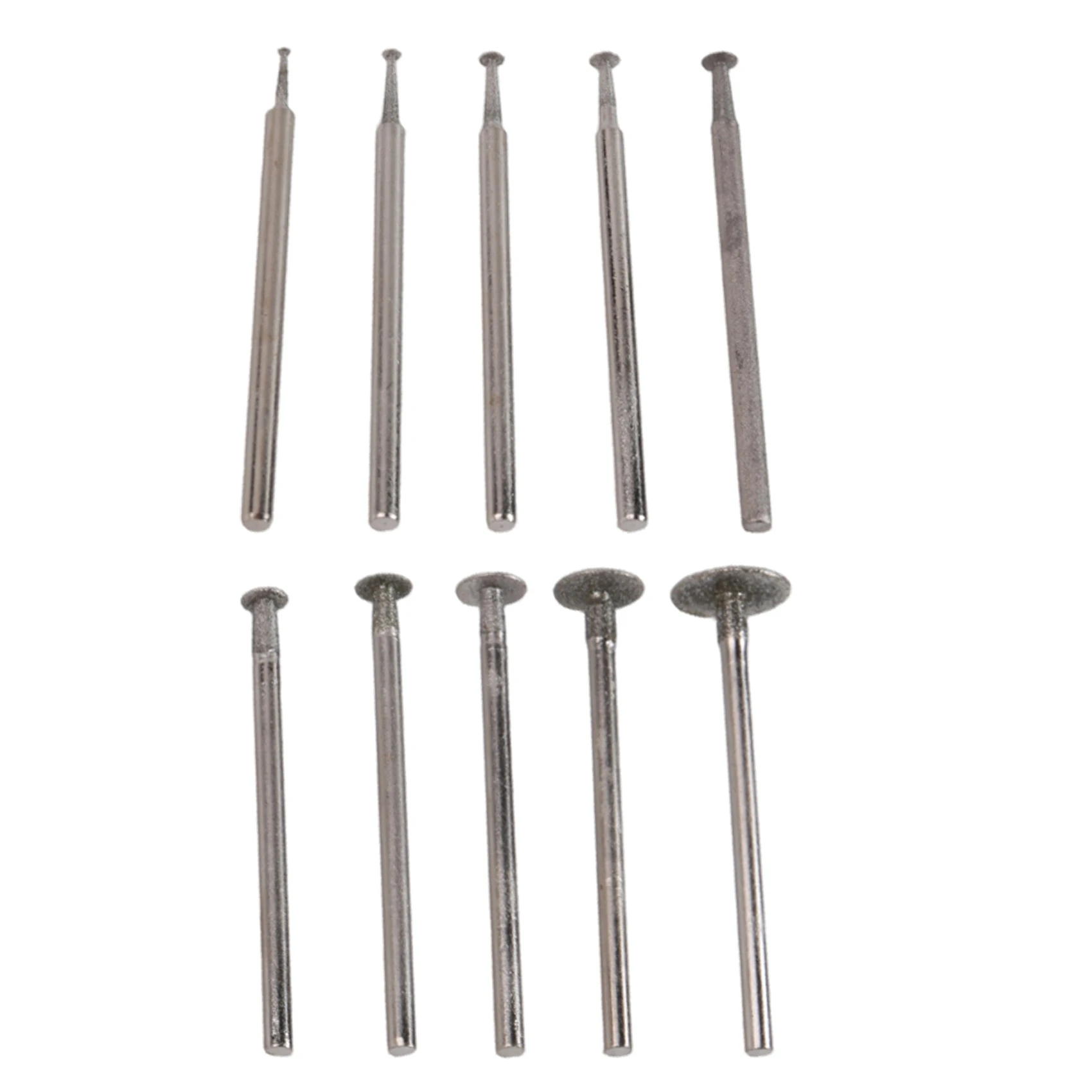 B62B 10pcs T Shape Diamond Burr 3/32Inch Shank Mini Channel Cutting Burs Stone Carving Bits for Rotary Tool