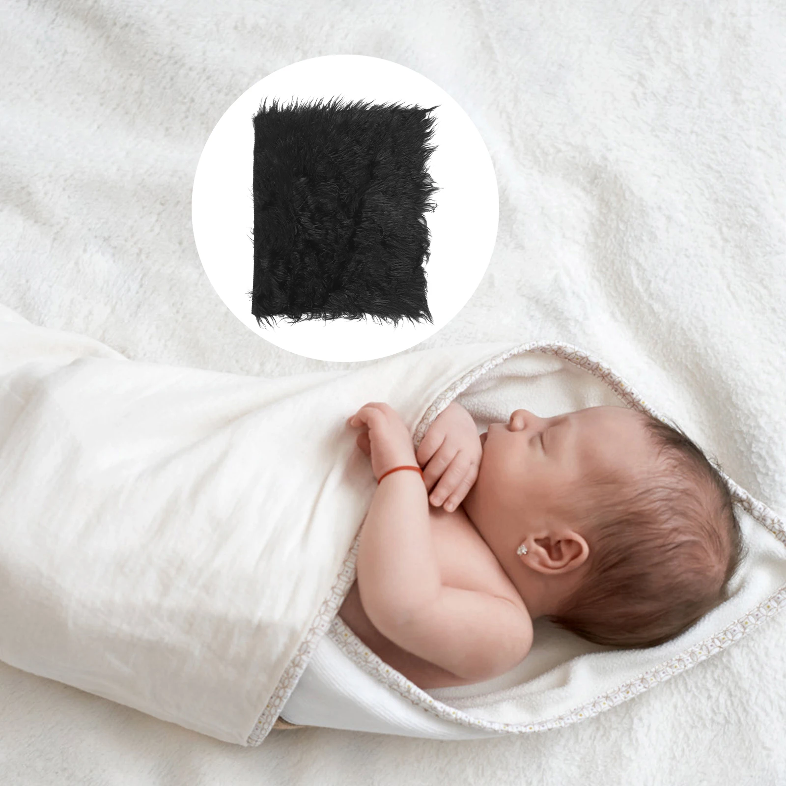 

Baby Blanket Black Soft Durable Newborn Photography Mat No Shedding Fade Resistant Easy Clean Infant Photo Prop Studio Mat For