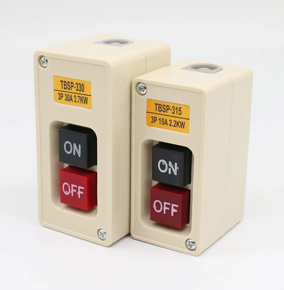 TBSP-315 2.2Kw 15A  / TBSP-330 30A 3.7KW Power ON/OFF Push Button Switch 3 Phase For Textile Machinery