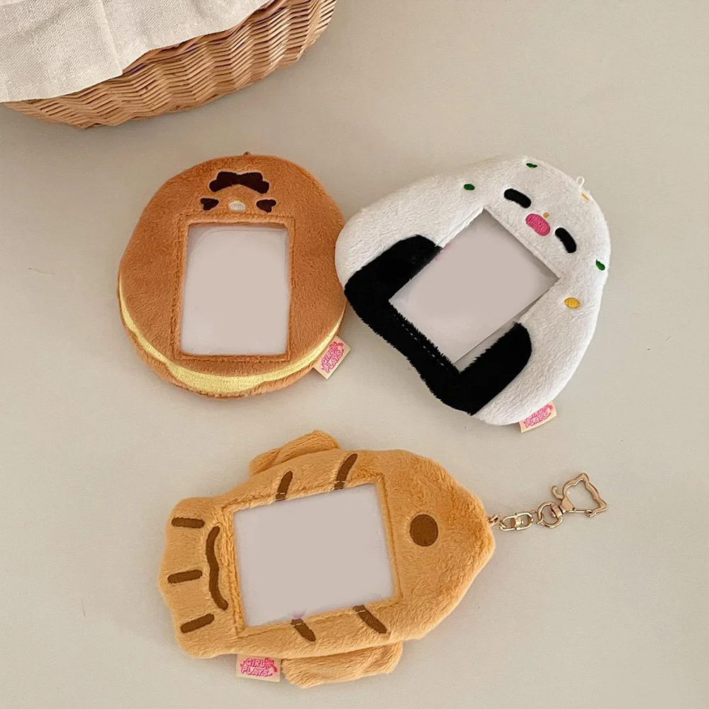 Cartoon Bag Pendant Keychain Bus Card Protector Case Photo Card Holder ID Credit Case Plush Card Cover Star Chasing Pendant Cute