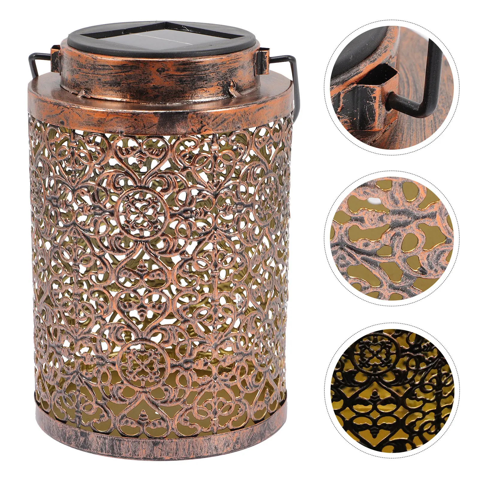 Solar Outdoor Lantern Portable Wall Hanging Tree Mountable Vintage Style Garden Light for Patio Yard Decoration Solar Lanterns