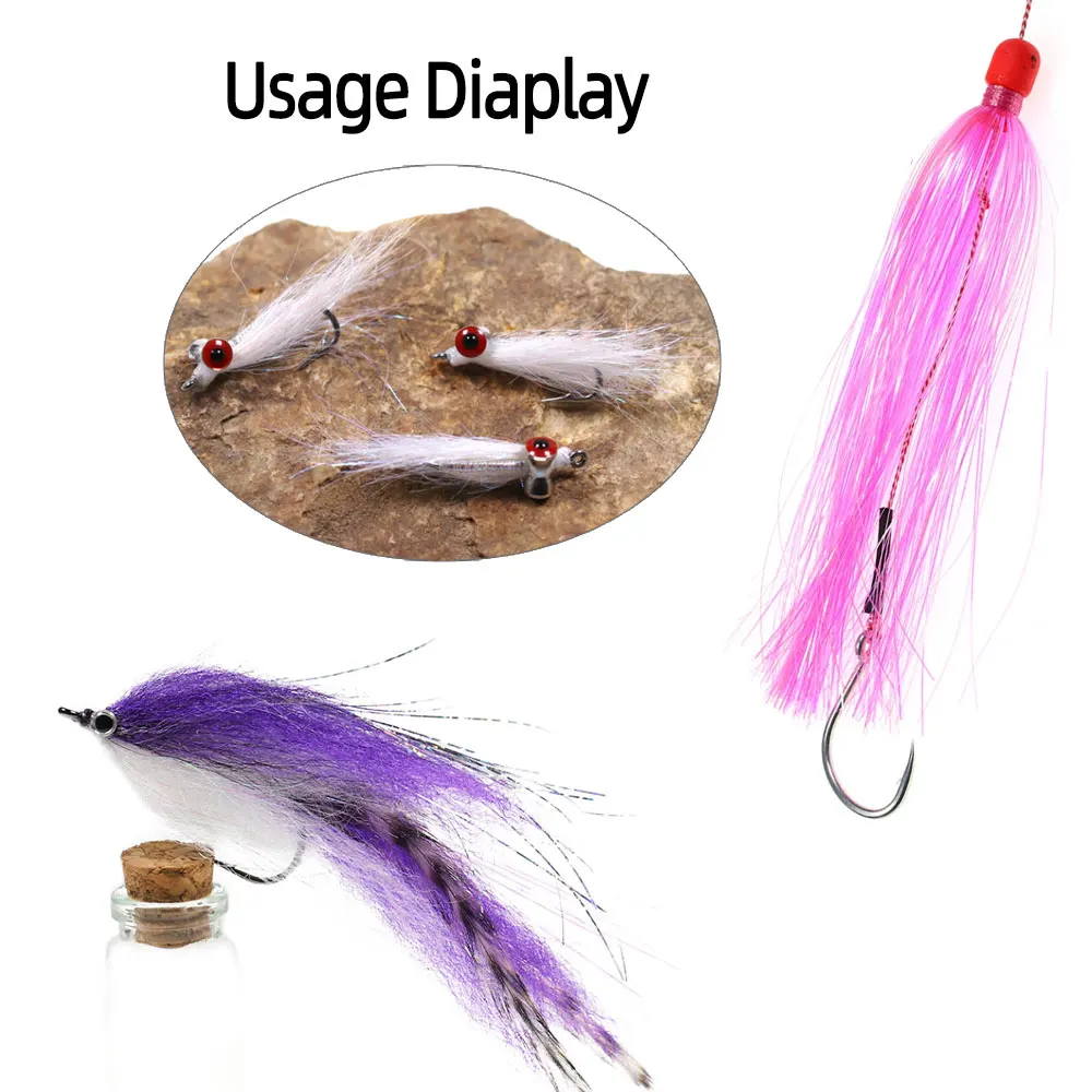 1/69 Zoll 0,4 mm UV Ice Wing Flat Tinsel Crystal Grizzly Barred Flashabou Fliegenbindematerialien für Streamer, Nymphen und Jigs – Detail 7