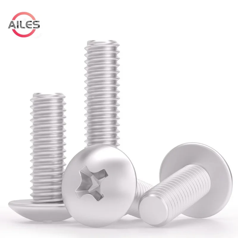 6061 Aluminum Truss Head Cross Recessed Bolts M3 M4 M5 M6 Aluminum Alloy Mushroom Head Cross Recessed Screws