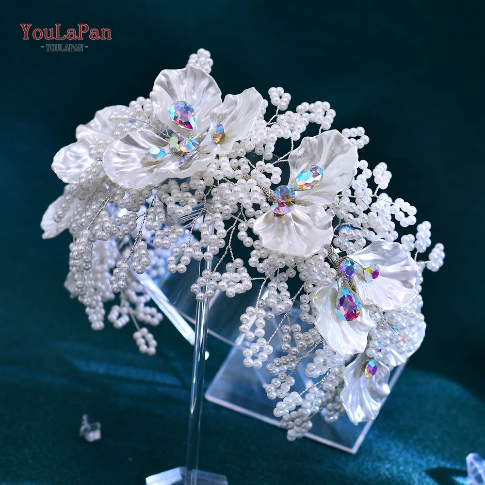 YouLaPan Bride Beaded Headband Colorful Gemstone Woman Party Headwear Elegant Women Wedding Event Hair Accessories HP675