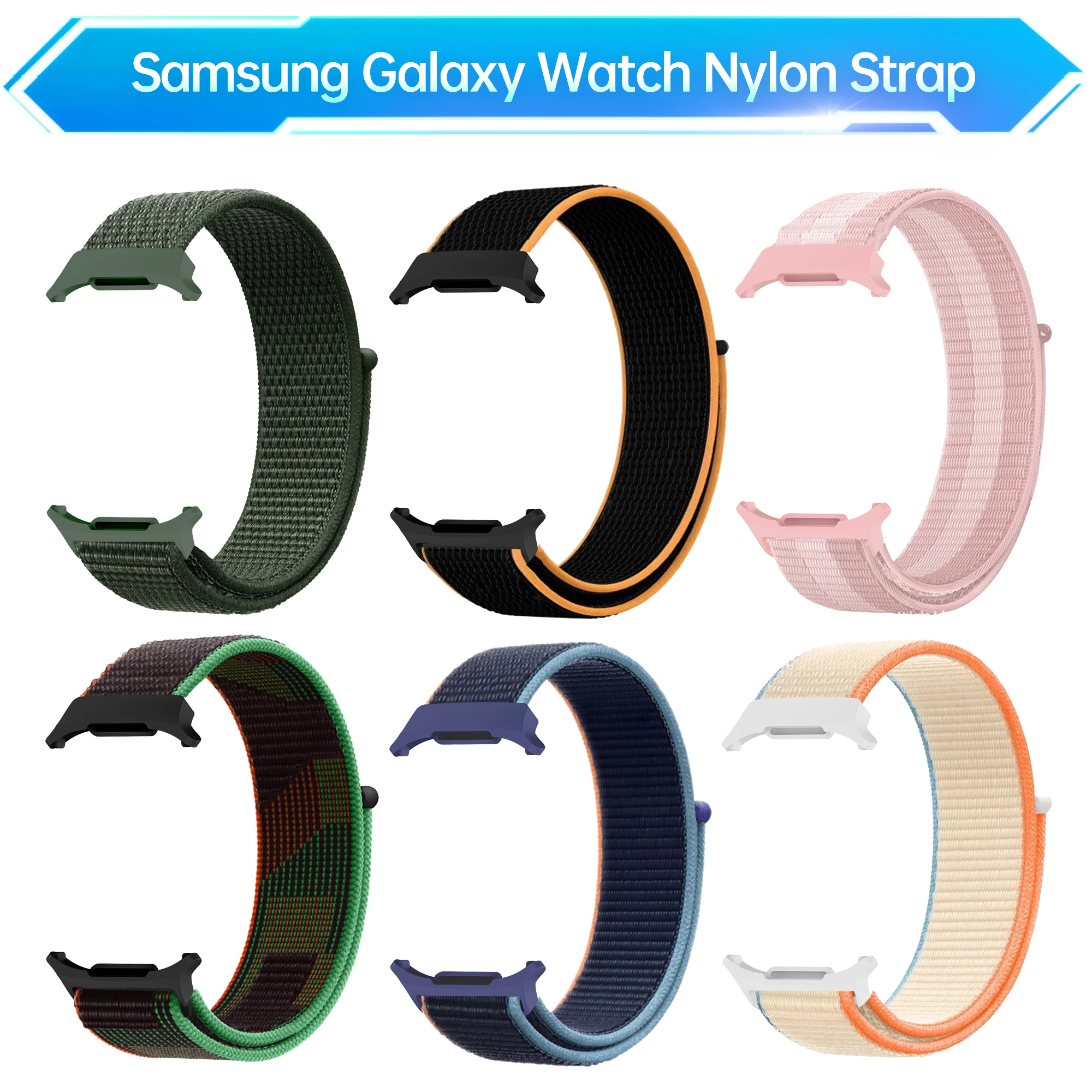 Nylon Loop Strap for Samsung Galaxy Watch Ultra 47mm Comfortable Replacement Bracelet Wristband for Galaxy Watch 7 Ultra 47mm